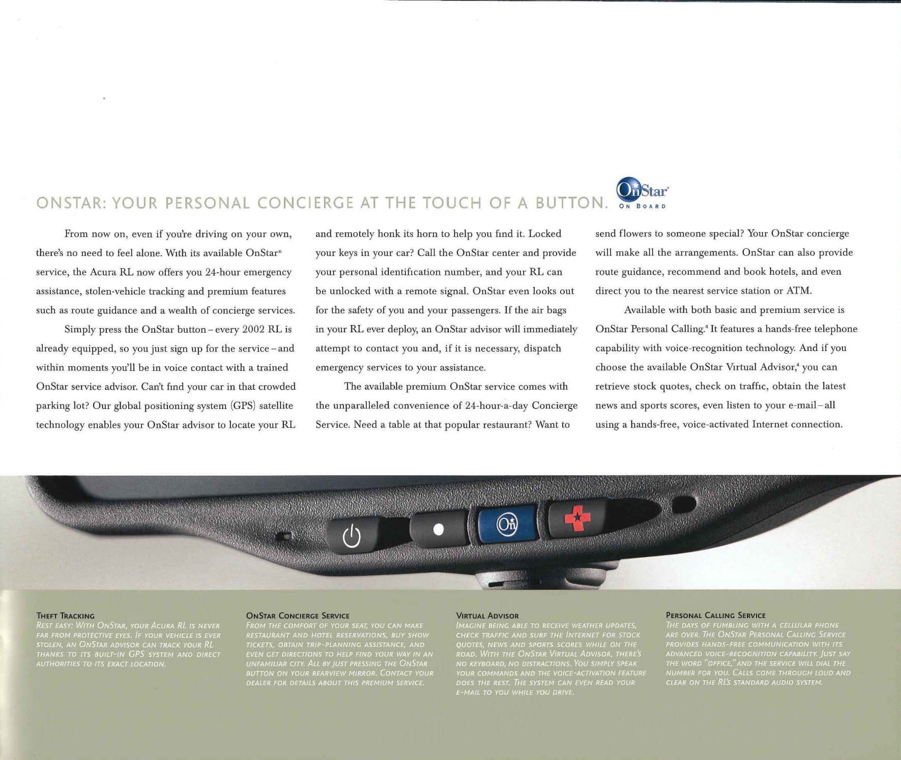 2002 Acura RL Brochure Page 5